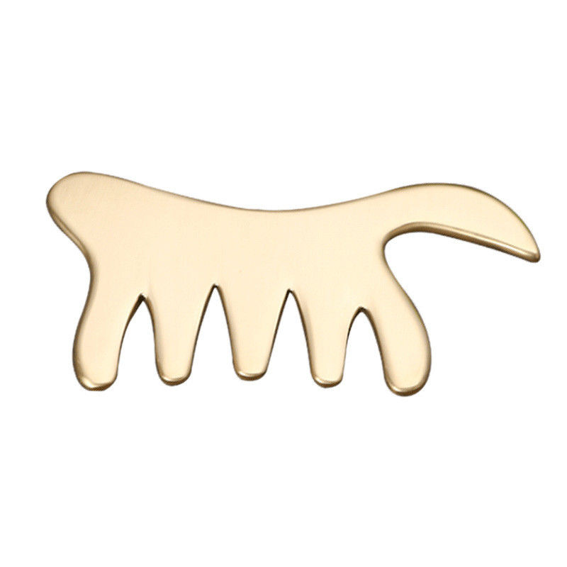Peinado de cobre de oro de latón Gua Sha tabla herramienta de masaje corporal para acupuntura SPA raspado