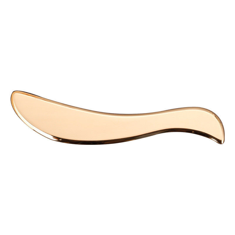 Masajista corporal de forma S de latón natural de metal Gua Sha tabla de raspado Guasha Facial Spa Meridiano Masaje Herramienta de belleza para el cuidado de la piel
