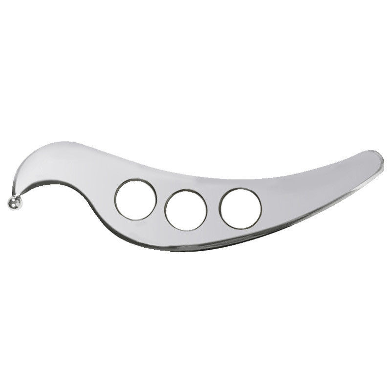 Tabla de masaje para el cuero cabelludo de plata Gua Sha hecha de acero inoxidable 304 para relajación muscular y fitness deportivo