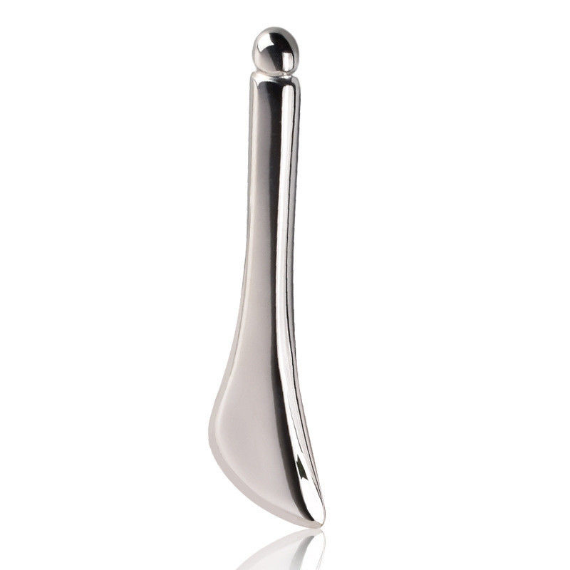 Varita de masaje de acero inoxidable Gua Sha 304 Guasha Stick Forma de cuchara de metal para masaje de músculos faciales y corporales