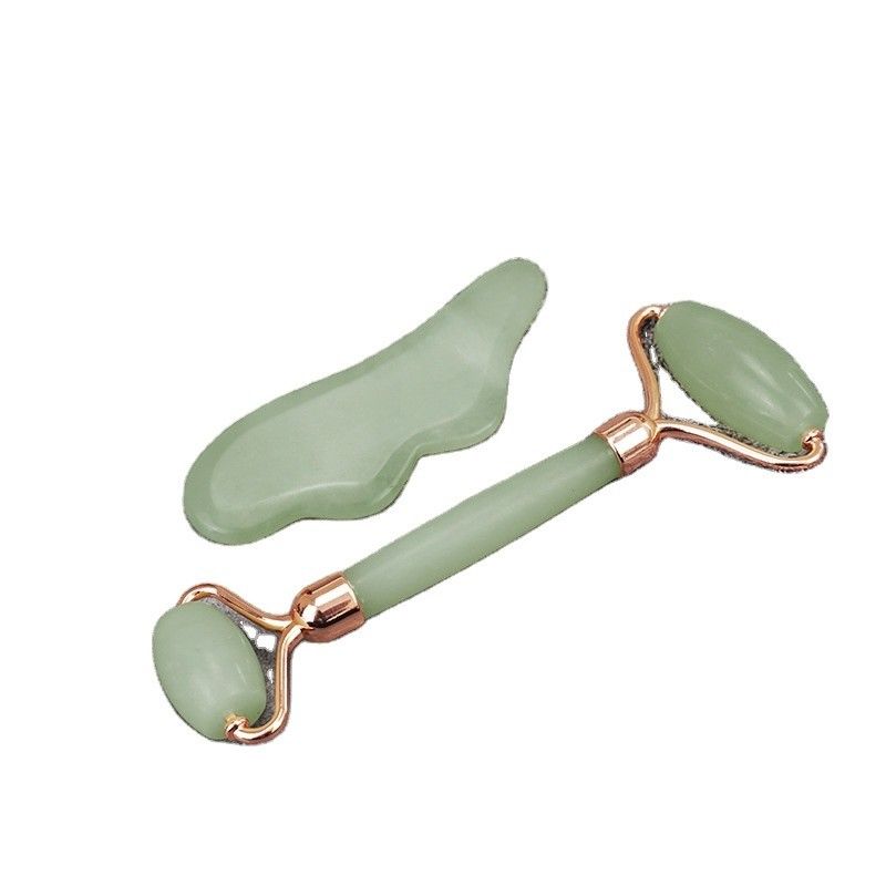 Herramientas de masaje de jade de Xiuyan 100% natural de doble cara de piedra de jade para estimular el flujo sanguíneo y aliviar el estrés