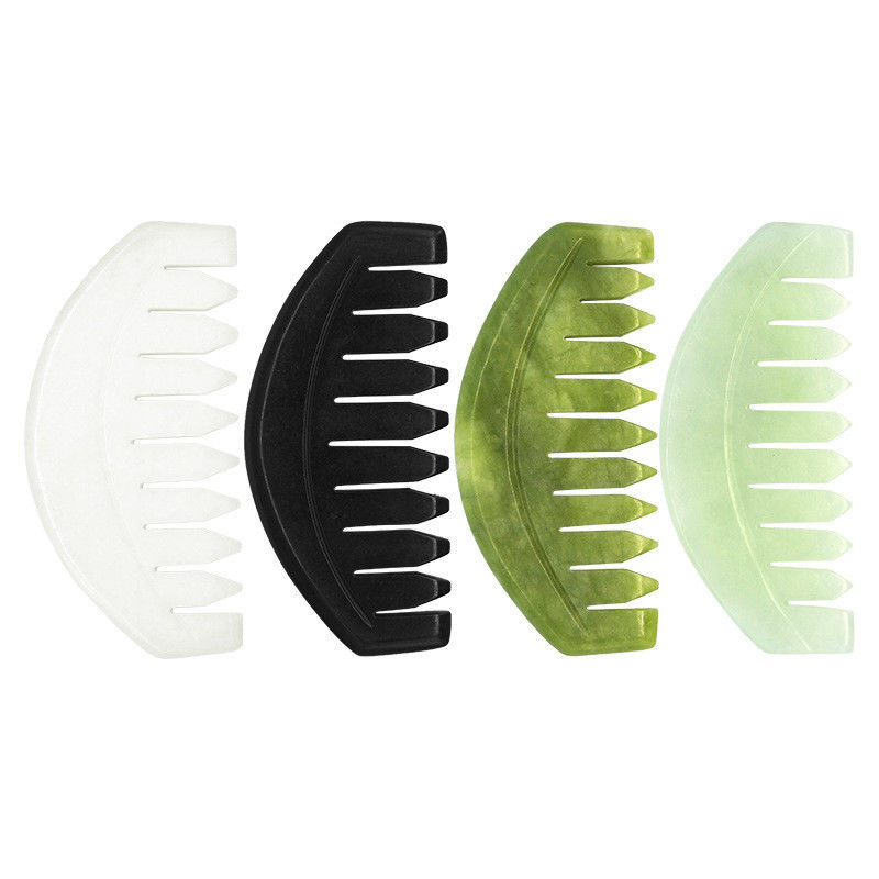 2023 Logotipo personalizado disponibleJade Comb Gua Sha herramienta de raspado para el cuidado del cuero cabelludo y los músculos del cuerpo