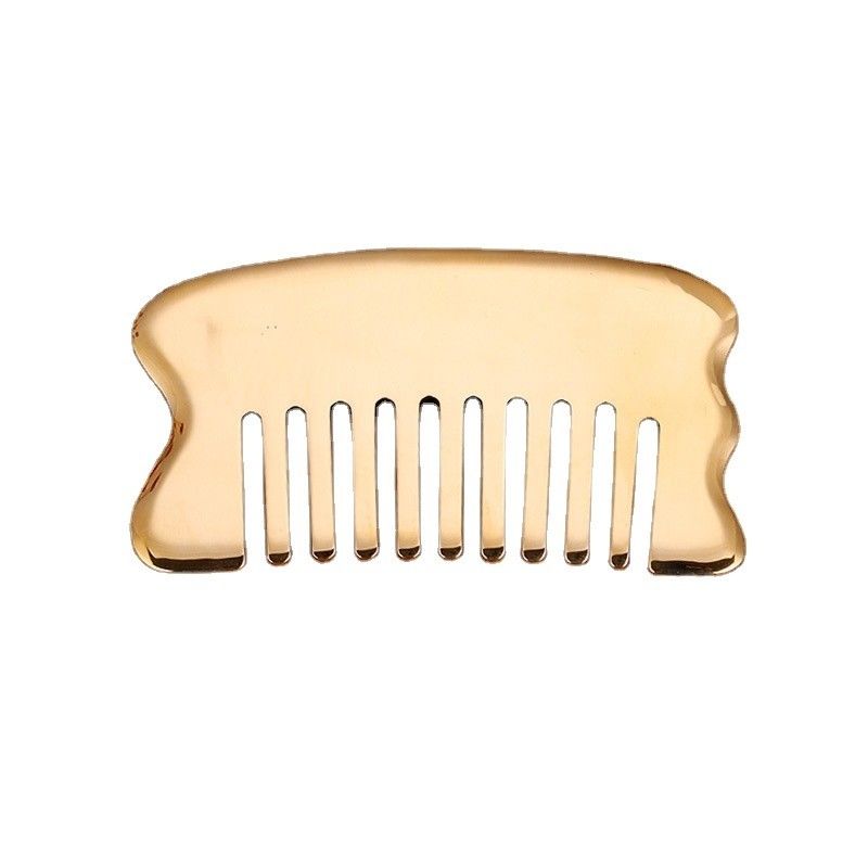 Herramienta de masaje de cabeza de masaje de músculo Logotipo personalizado Herramienta de masaje de cuero cabelludo Cuadrado de latón Gua Sha Comb Metal de cobre Gua Sha Comb