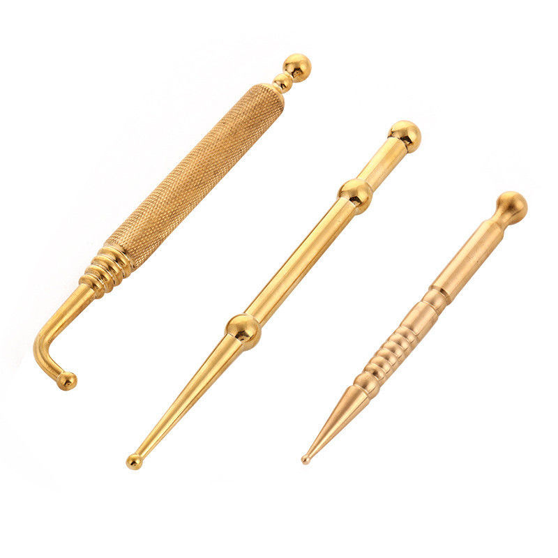 Herramientas de masaje Acupuntura Herramienta de terapia para latón Cobre Manual Reflexología Pluma Cuidado de la salud del cuerpo Terapia de tejidos Masaje