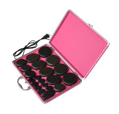 Spa de masaje corporal esencial 22 piezas Piedra Bian Piedra de energía Conjunto con compresión térmostática automática caliente y herramientas de Guasha
