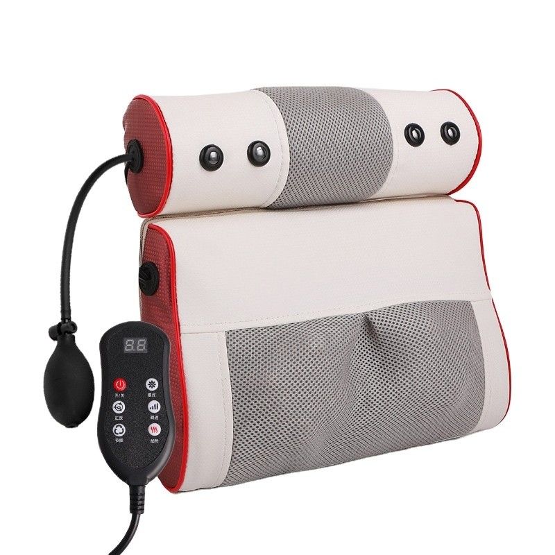 Equipo de masaje 2 en 1 multifuncional calefacción de rodillado de la columna cervical coche eléctrico Shiatsu Cuello de masaje de la espalda almohada