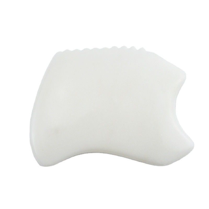 Masajeador corporal más nuevo estilo puro natural de jade blanco Facial anti-envejecimiento Gua Sha Junta de piedra preciosa cuidado de la piel masaje de jade piedra Guasha herramienta