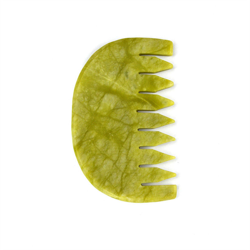 Logotipo Personalizado Logotipo disponiblePuro natural Xiuyan Jade Stone Peinado Cabeza Cuero cabelludo Guasha Herramienta de masaje bajo MOQ Peinado Gua Sha