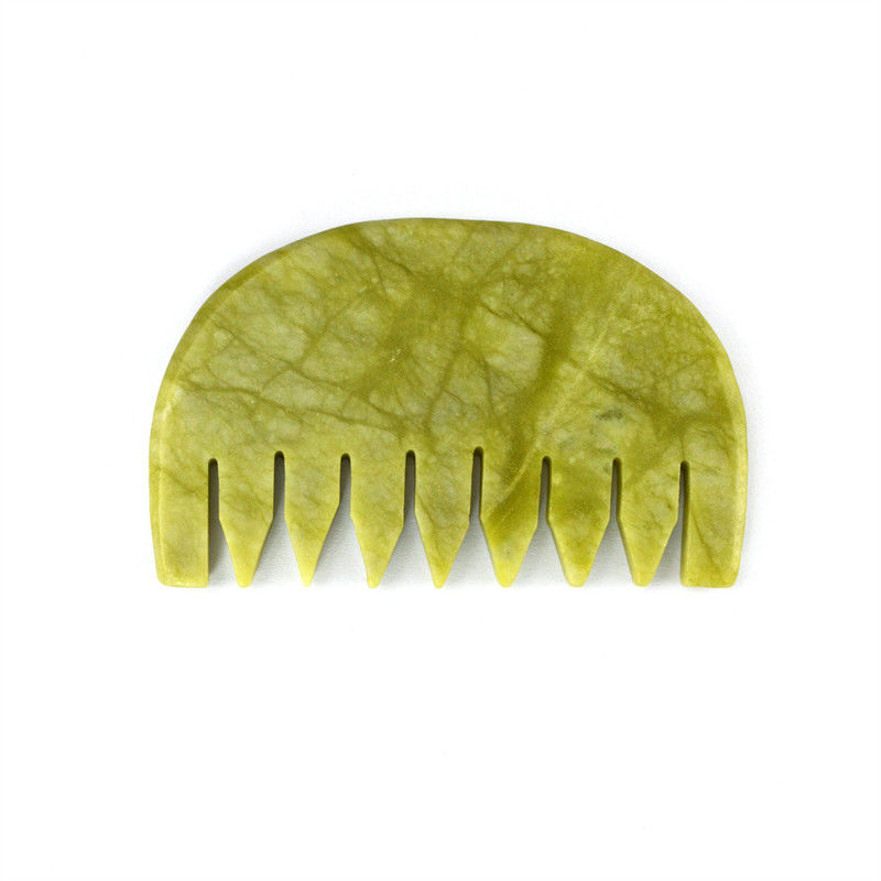 Peinado de masaje estilo natural Xiuyan Jade Gua Sha Scalp Guasha Piedra Cabeza Masajista Cuidado del cabello Salón de belleza herramienta de salud