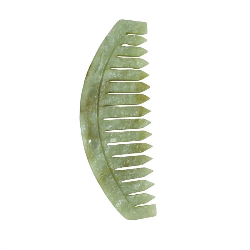 2024 Natural Xiuyan Jade Gua Sha Peinillo de masaje para la cabeza Masajeador Musculos del cuerpo Cuidado de la salud del cabello y alivio del dolor de cabeza