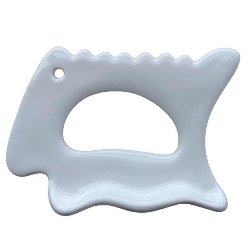 Cuerpo Cuello Cara Cuidado personal de la piel Spa Estiramiento facial Belleza Antirrugas Mejor vendedor Masaje Cerámica Gua Sha Herramienta con Blanco