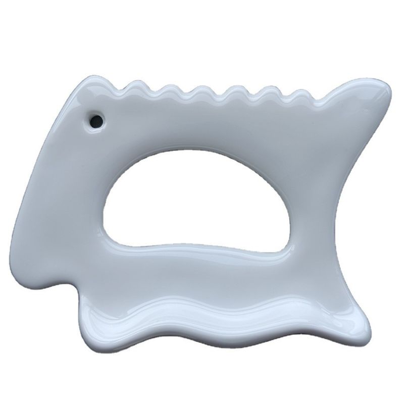 Cerámica Gua Sha herramienta facial tabla de raspado para diseño popular cuerpo de arcilla blanca masajista Guasha
