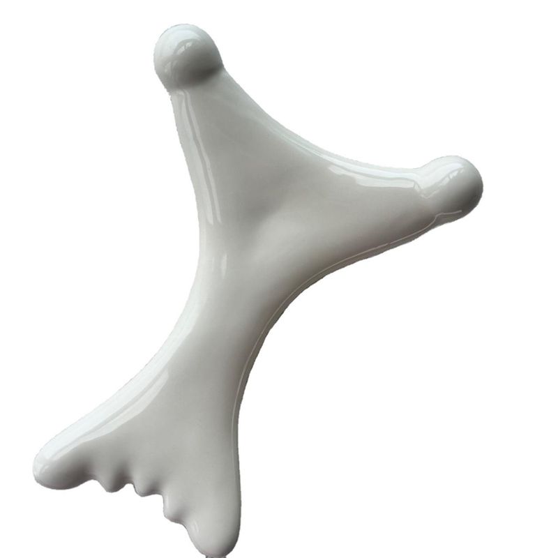 Equipo de masaje corporal Cuadro de Gua Sha de cerámica blanca Terapia anti celulitis para masaje facial