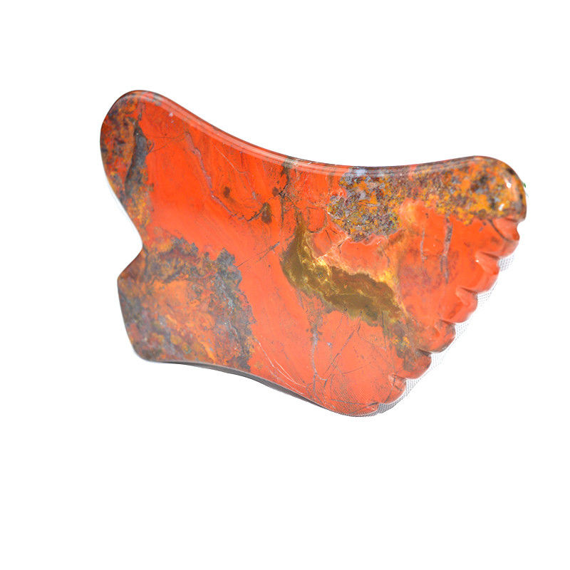 Equipo de masaje corporal Red Mookaite Gua Sha tabla de raspado para el cuidado de la piel facial herramienta