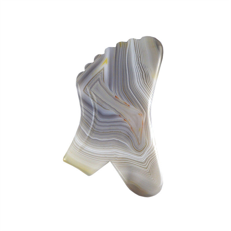 Logotipo personalizado disponible 100% Agate Gris Natural Gua Sha Herramienta de Masaje para Cuidado de la Piel del Cuerpo Spa de Estiramiento Facial Equipo de Belleza