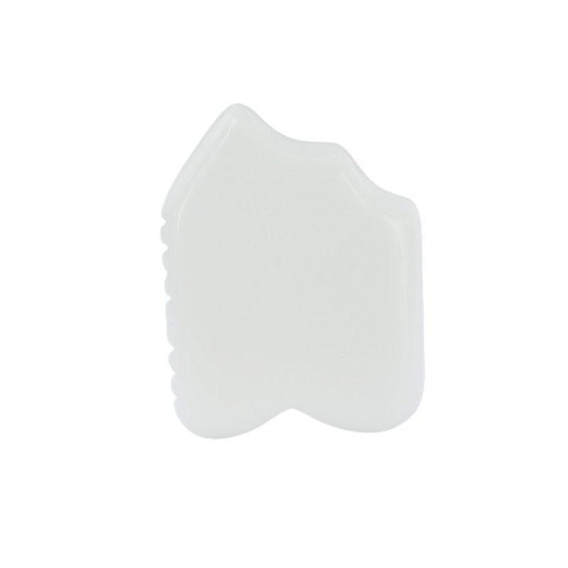 Jade Blanco Facial Guasha Renovación de la piel natural hecha a mano Curación de Jade Gua Sha Piedra de masaje de raspado herramientas para logotipo personalizado
