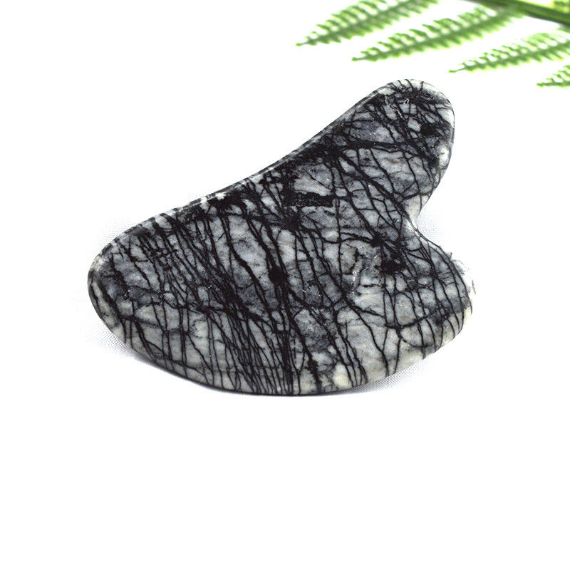 Desagüe linfático de cuerpo entero Forma del corazón Picasso Jasper Gua Sha Masaje de masaje de masaje de masaje facial de piedra Guasha