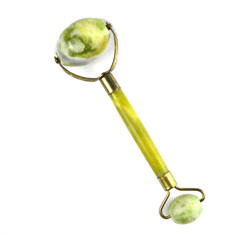 Xiuyan Jade Cuidado de la piel Jade Stone Facial Eye Therapy Estiramiento de la piel Spa Eliminator de arrugas Masajista Roller facial con mango de flores
