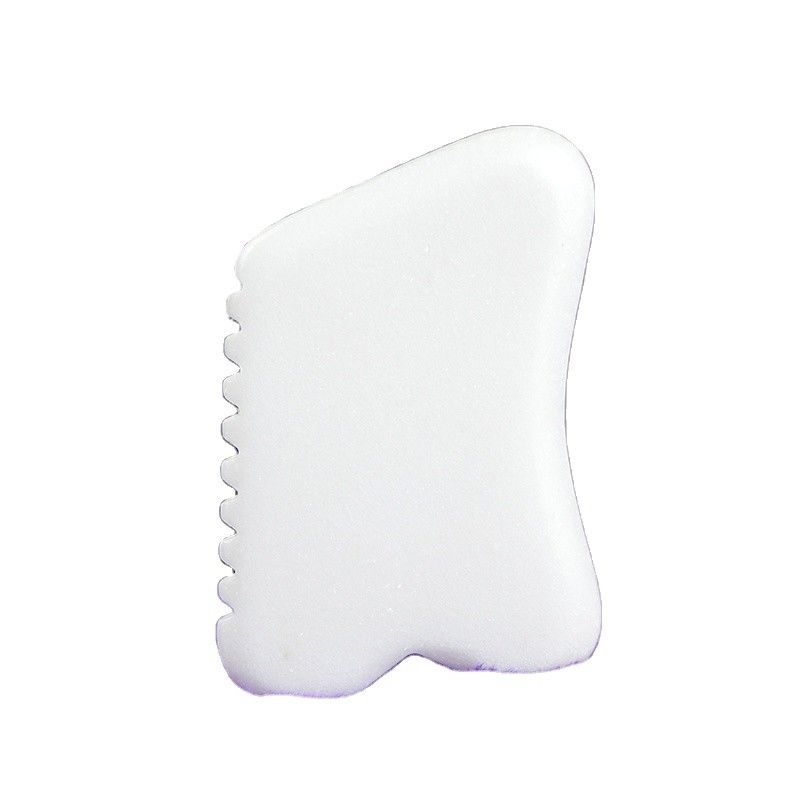 OEM LOGO personalizado White Jade Gua Sha Stone Masajista facial Natural Jade Stone Guasha raspado herramienta de masaje para el rostro y el cuerpo