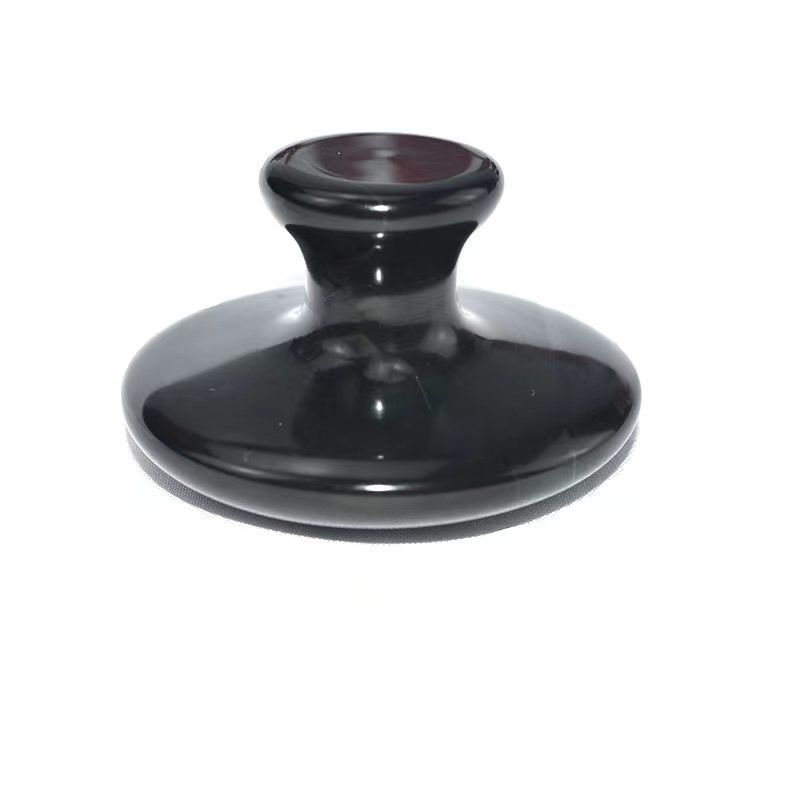 Herramienta de masaje corporal 2024 Piedra Bian Negro Gran hongo en forma de Gua Sha Masajista para masaje facial y cuidado de la salud 55mm*35mm