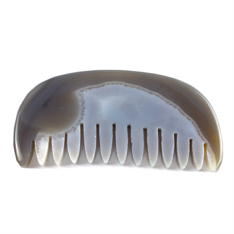 Agate Gua Sha Cuero cabelludo Peinado de masaje tabla Peinado de piedra herramienta de cuidado personal de la cabeza con logotipo personalizado