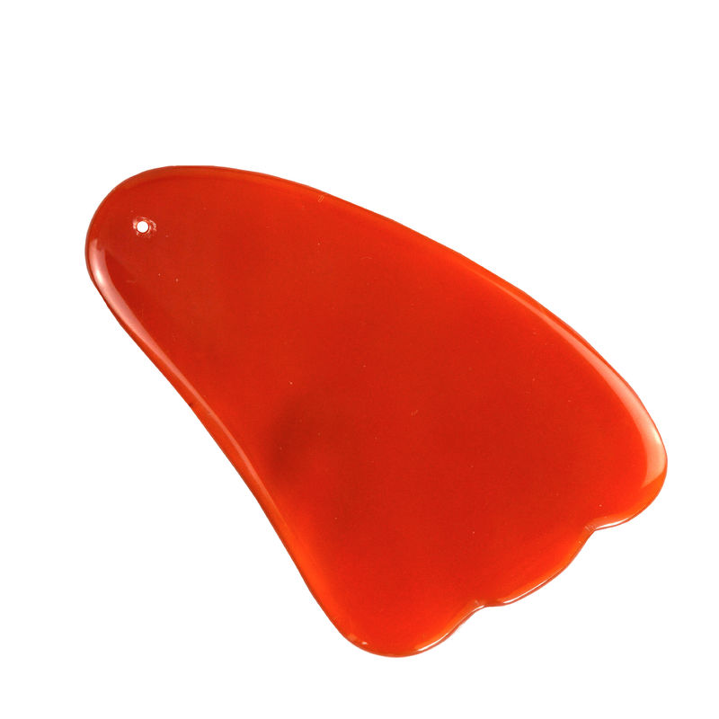2024 Natual Carnelian Gua Sha Scraping Tabla de masaje Agata Roja Guasha Masajeador facial para cuerpo completo herramienta de spa de cristal