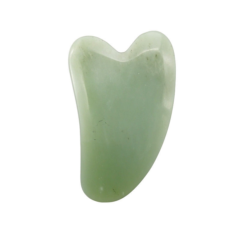 Xiuyan Jade Guasha Tabla para cuidado de la piel del rostro y el cuerpo Forma del corazón Gua Sha herramienta de masaje para aliviar las tensiones musculares