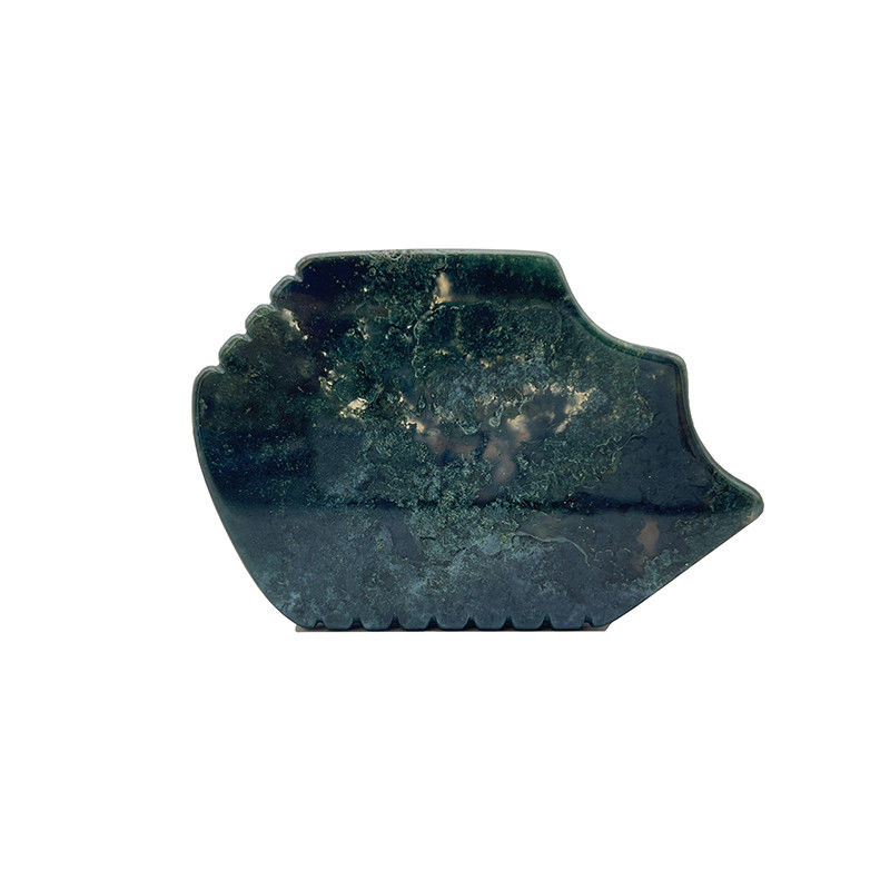 Masajista facial portátil de hierba natural tallada a mano de piedra de aguata guasha para el cuidado de la piel