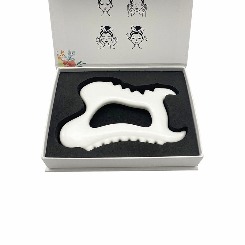Herramientas faciales de cerámica Gua Sha para el cuidado de la piel de la cara Herramientas fáciles de incluir Bolsa de lujo y guía de regalos para mujeres