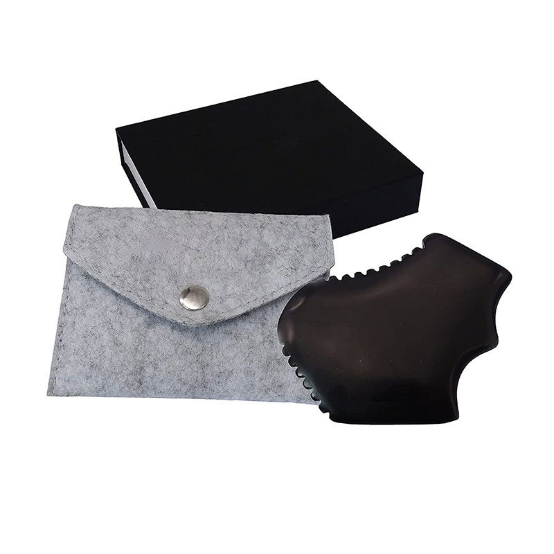 Marca privada Gua Sha Jade Masaje Facial Masaje Natural Piedra Bian Facial Guasha Herramienta de raspado con diseño portátil de mano