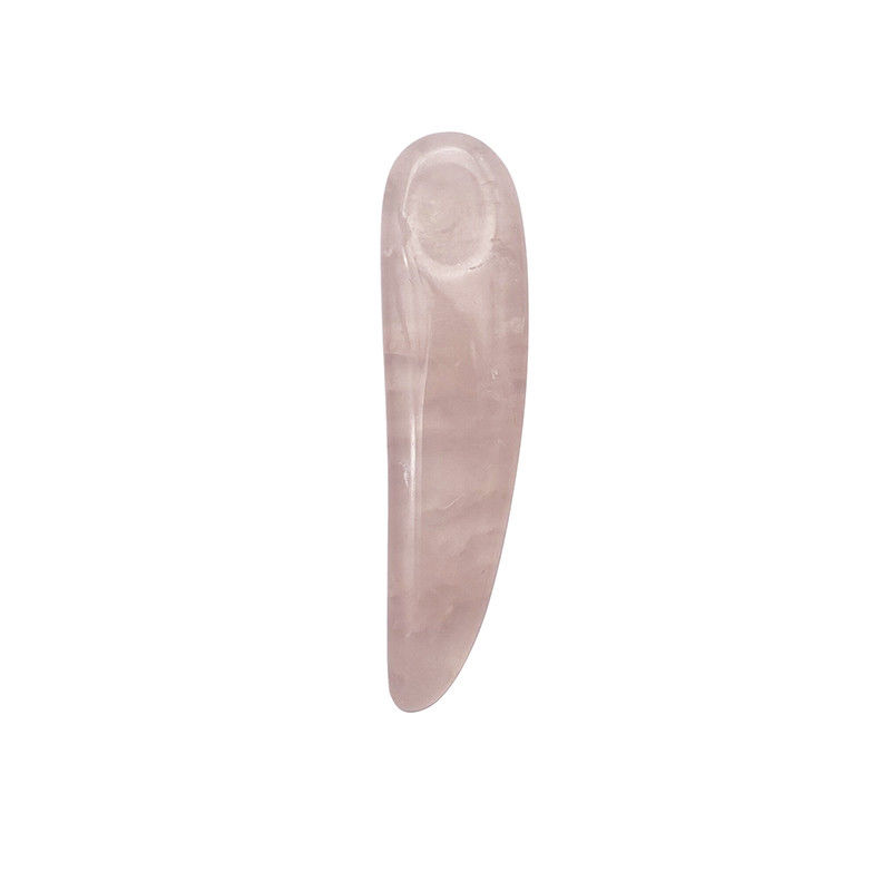 Cuchara de cuarzo rosa para gua sha y cosméticos aplicador de varilla de belleza espátula