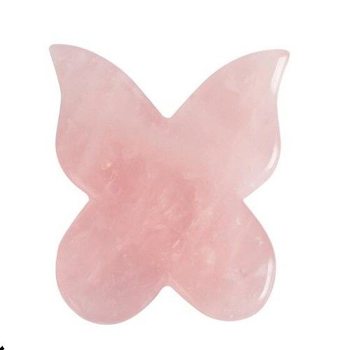 Masajeador facial de forma de mariposa Placa de masaje de Jade Guasha piedra natural Gua Sha raspador para cuello cuerpo acupuntura Spa