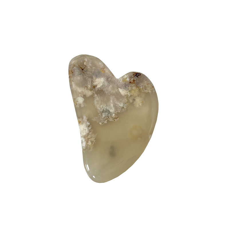 Reparación de manos naturales Jade en forma de corazón Facial Gua Sha Masaje Sakura Agate Raspado facial para fisioterapia