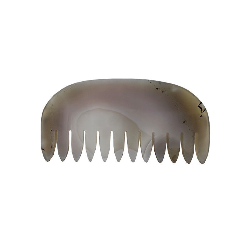 Natural Agate Gris Jade Guasha peine La última cabeza y meridiano herramienta de masaje para masaje de cara / cuerpo