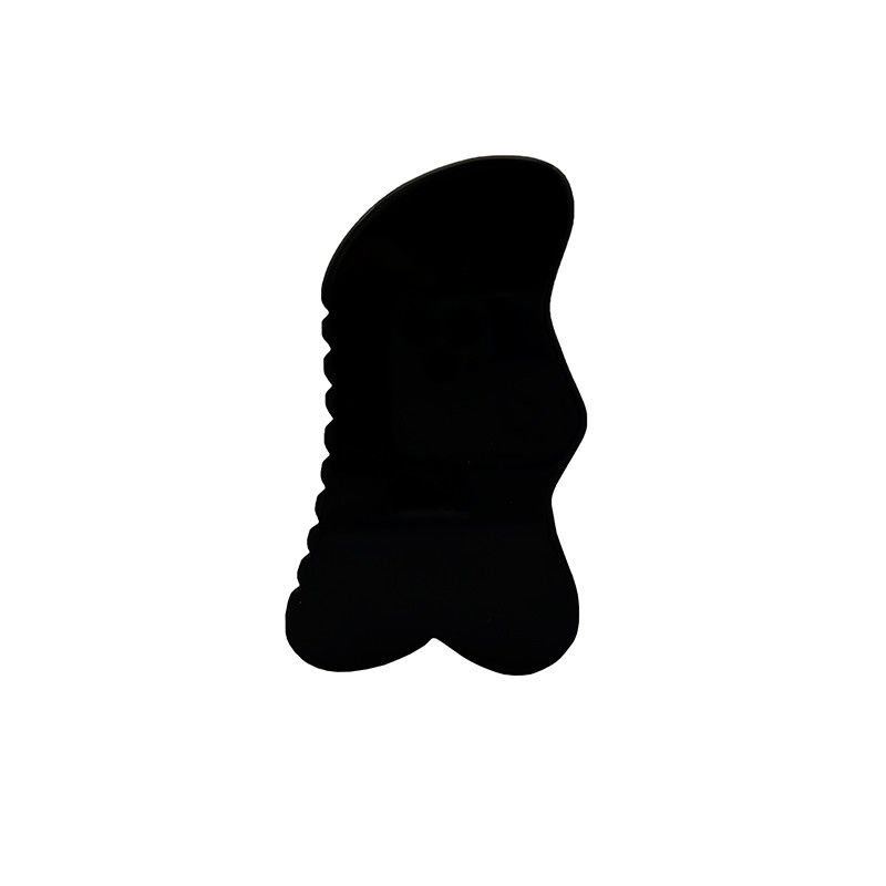 Masajeador Facial Obsidiano Guasha Hermoso Masaje Raspado Obsidiano Negro Masajeador Facial Acupuntura Gua Sha Eye Face Board Herramienta SPA