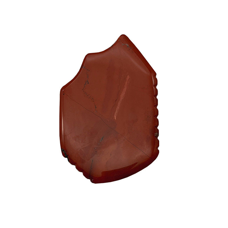 Red Jasper Facial Guasha Elevación de la piel Firmamiento natural de las manos Curación de Jade Gua Sha Herramienta de masaje facial portátil y de mano