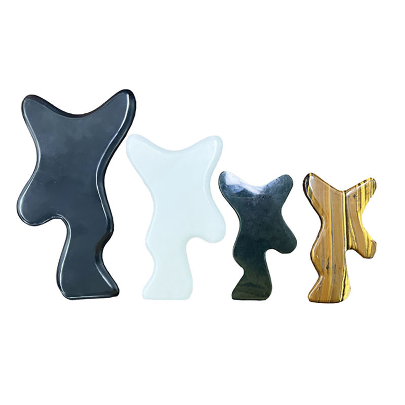 Medicina tradicional china Logotipo personalizable Cuatro Jade Cuerpo raspado Herramientas de masaje para piernas brazos y espalda