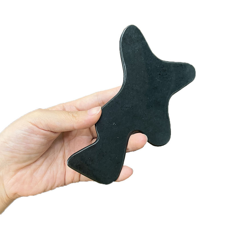Función de control de tiempo Nefrita verde oscuro Gua Sha Piedra para el cuidado del cuerpo y alivio de la fatiga Diseño portátil