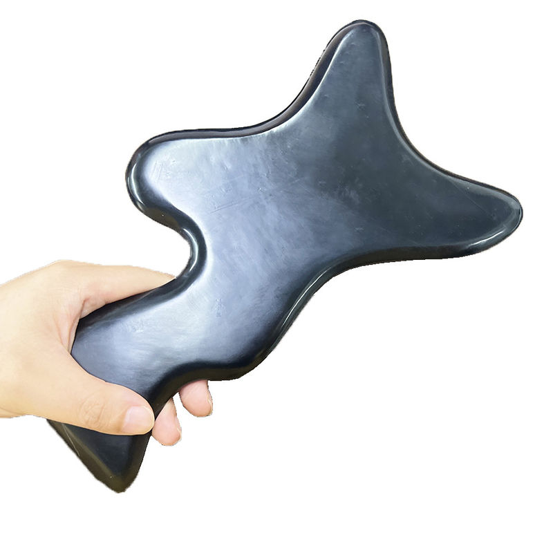 Productos de cuidado corporal Gua Sha Logotipo de tablero Apoyo personalizado Logotipo personalizado Polígono Negro Bianstone Jade Herramienta de masaje