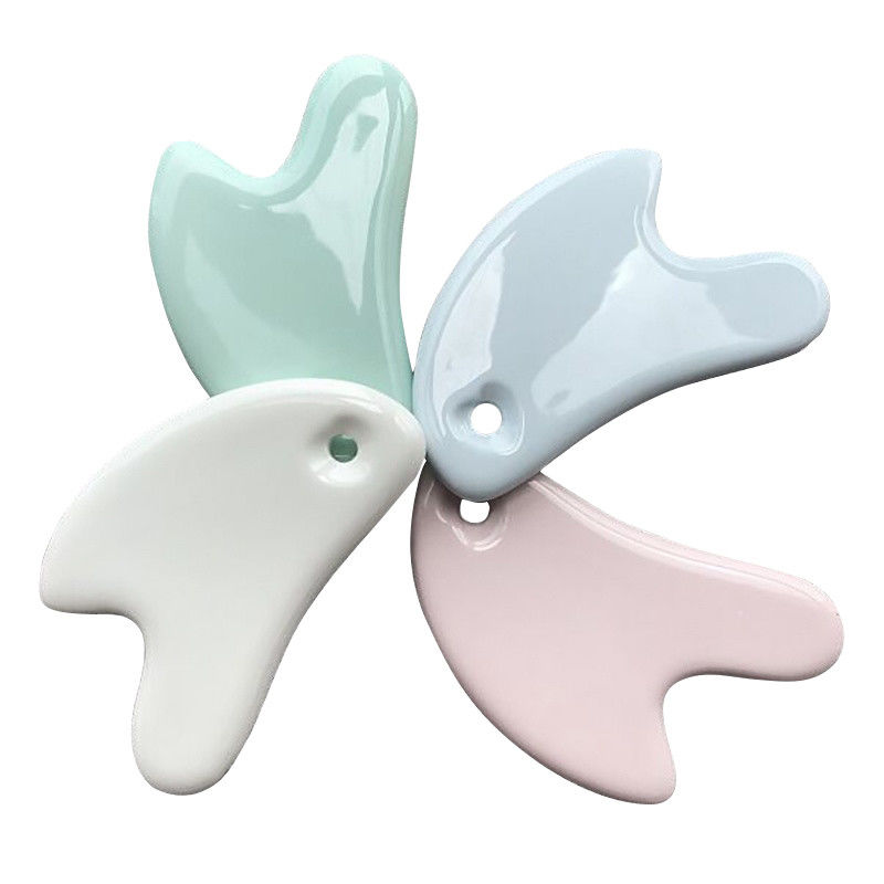 Tabla de masaje de cerámica Gua Sha de forma de corazón blanco Gua Sha Herramientas faciales para todos los tipos de piel limpia antienvejecimiento