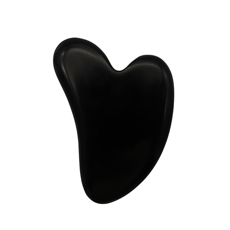Piedra Bian Negro Natural Forma de Corazón Gua Sha Herramienta de Masaje para Meditación Relajante Spa