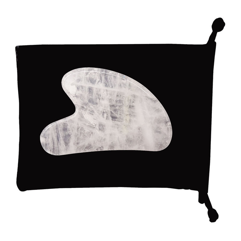Masaje facial Forma de corazón Piedra Gua Sha de cristal blanco para terapia de acupuntura SPA en el Centro de Medicina Tradicional China