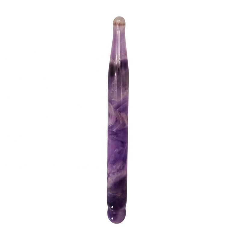 Cara delgada Gua sha Herramientas de Ametista Natural Acupuntura Guasha Massage Therapy Pen para el cuerpo entero alivio del dolor de tejido profundo