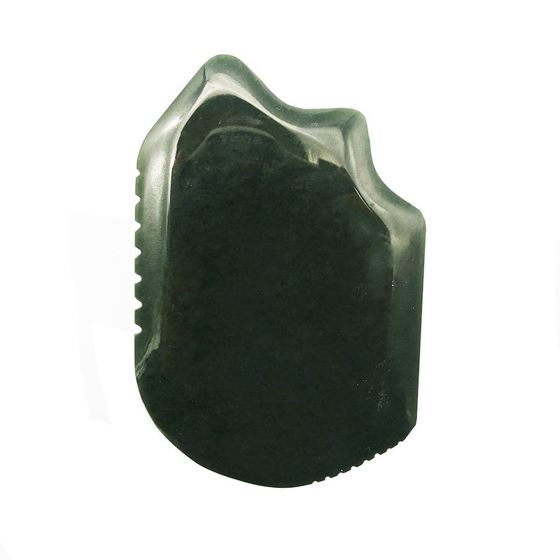 2024 Tendencia Productos Guasha herramienta de piedra de jade natural para la cara y el cuerpo tabla de raspado verde oscuro área de masaje de nefritas