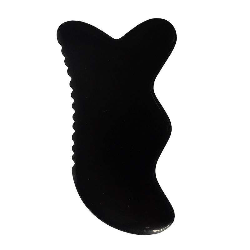 Herramienta de masaje Gua Sha Natural Piedra Bian Negro Herramienta de masaje Guasha para masaje de pies cuello espalda cara