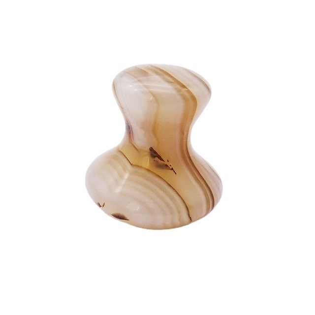 Masaje de piedra de hongo de ágata natural para raspar energía de jade y cosmetología de compresión fría / caliente