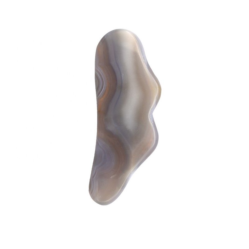Agata natural hecha a mano piedra Gua Sha esencial para masajes corporales y tratamiento de acupuntura