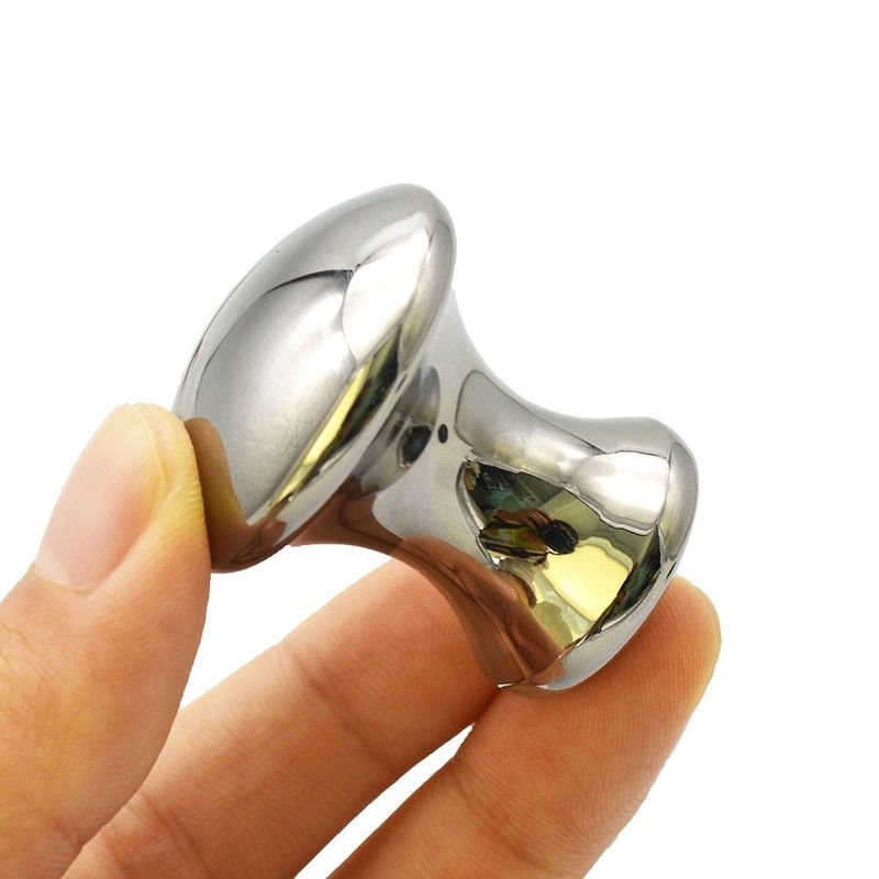 Masajeador corporal hongo de acero inoxidable Gua Sha herramienta de masaje con logotipo personalizado y artesanía hecha a mano