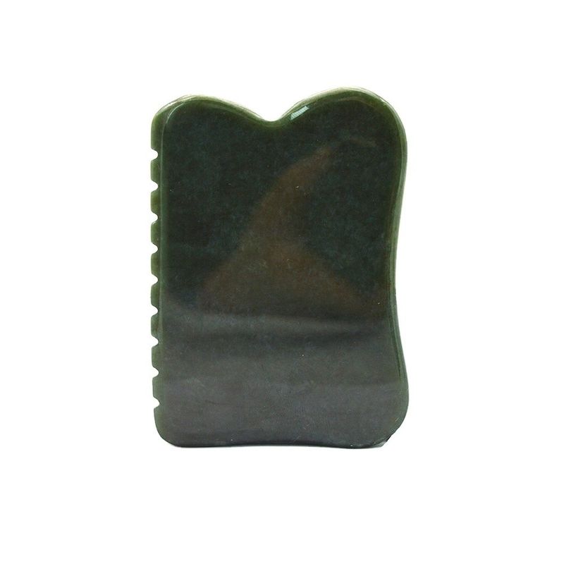Herramienta de masaje de autoayuda 200g Nefrita verde oscuro natural Gua Sha Tabla de piedra para masaje corporal personalizado