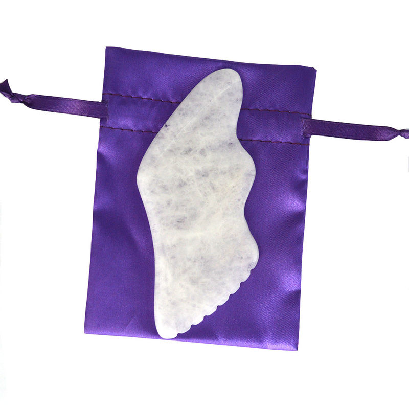 2024 Dispositivo de masaje de jade blanco personalizado de cara y cuerpo Gua Sha Tabla de raspado de piedra para OEM / ODM